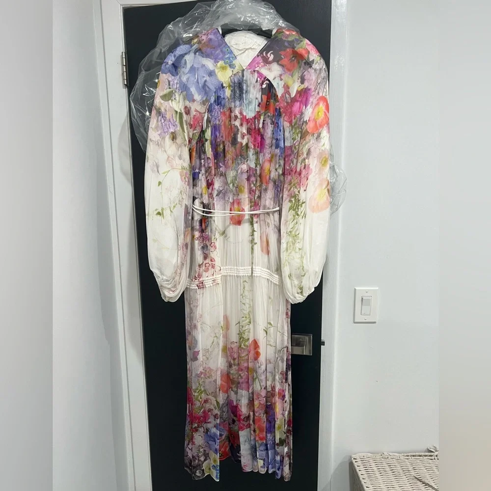 Zimmermann Prima Gathered Midi Dress Floral | Size 1 | Worn Twice - Picture 5 of 8
